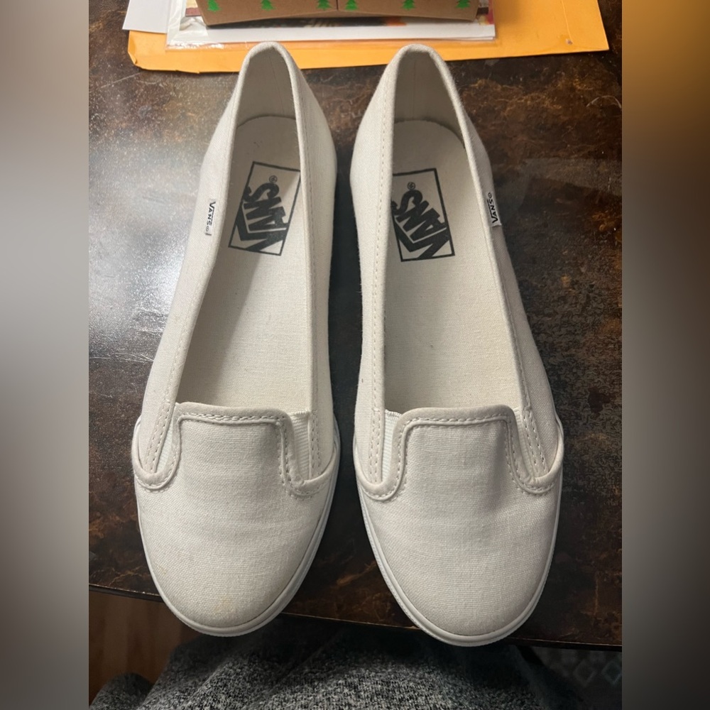 Women’s white van slip on